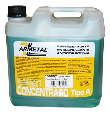 Liquido Anticongelante Armetal 5 Litros Verde  Permanente  