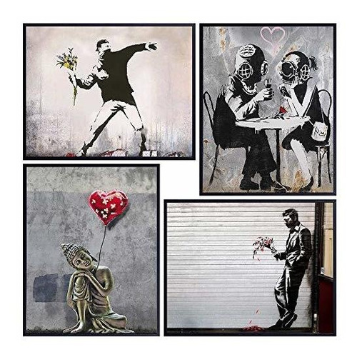 Banksy Wall Art - Graffiti Wall Art - Banksy Posters - 8 X 1