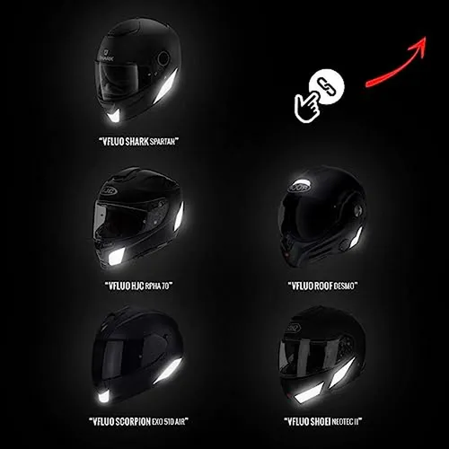Kit De Pegatinas Reflectantes Vfluo Para Casco De Moto Roof
