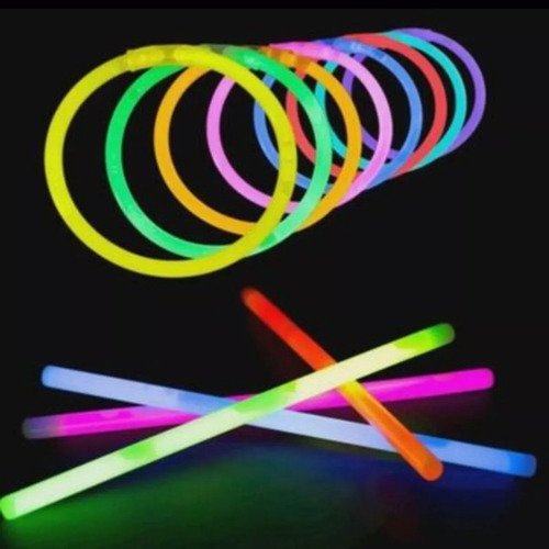 Kit 100 Pulseira Neon Alto Brilho Fluorescente Festa Balada