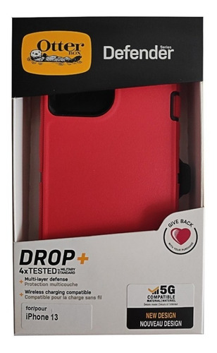 Otterbox Deffender Series Para iPhone 13 Funda Color Rojo 