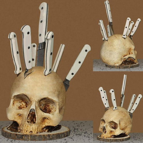 Y Soporte Para Cuchillos De Calavera Genérico Para Cocina