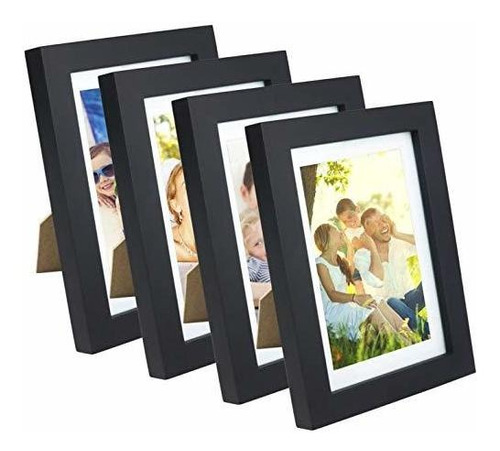 9pcs 4x4 Real Glass Wood Frame Negro Fit Family Image 3hxpa