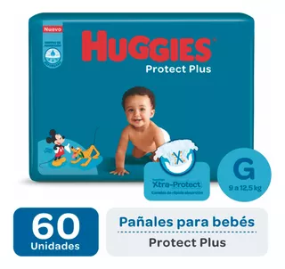 Pañales Huggies Protect Plus G X60 un