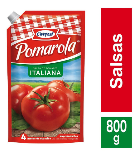 Pomarola Salsa De Tomate Italiana 800 Grs
