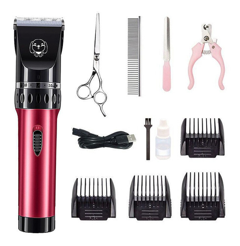 Kit De Maquina Cortadora Pelo Mascotas Usb Recargable.