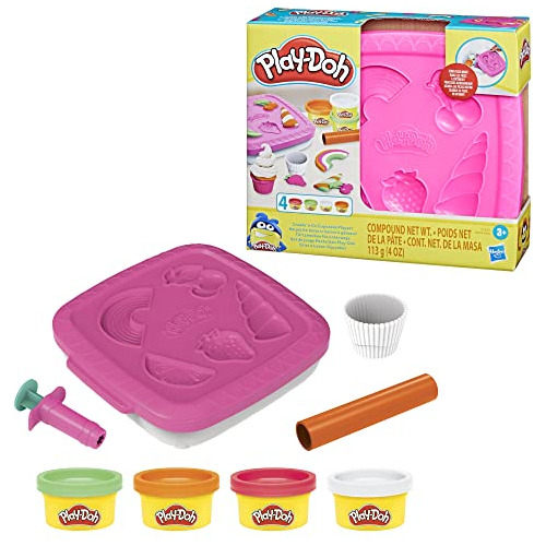 Play-doh Create N Go Cupcakes Playset, Set With Storage Con