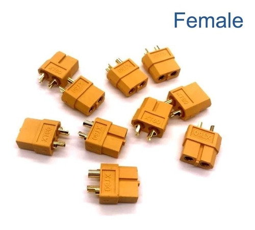 Imagen 4 de 8 de Pack 5 Pares 10pcs Conector Xt60 H/m Tipo Bala Baterías 65a