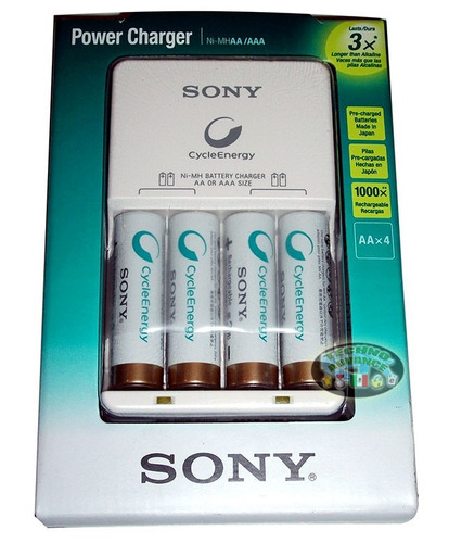 Cargador Sony Pilas Aa, Aaa Con 4 Pilas Aa Fabr En Japon!!!