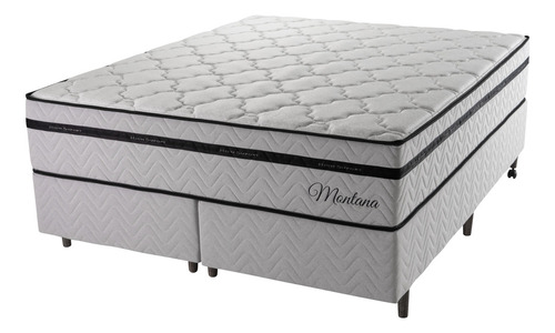 Cama Box Montana King Size 193x203 Hellen Colchões Cinza