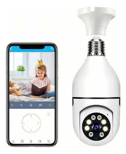 Cámara de seguridad OEM E27 con resolución 2MP visión nocturna incluida color blanco