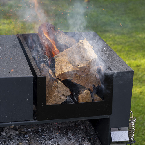 Parrilla Porteña Brogas Asador Movil Enlozado con Fogonero Plancha Bifera Mesa