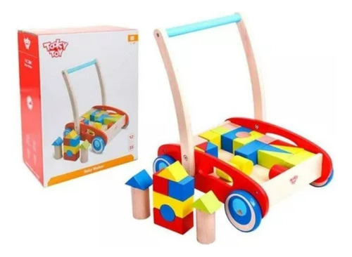 Caminador De Madera Con Bloques Tooky Toy