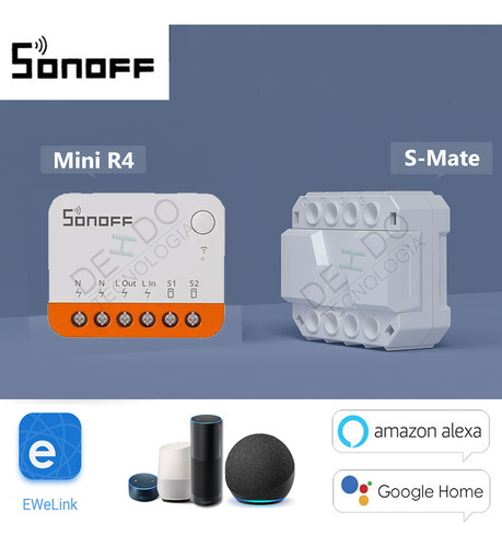 3x Sonoff Mini R4 1x S Mate Automação Interruptor Smart Home