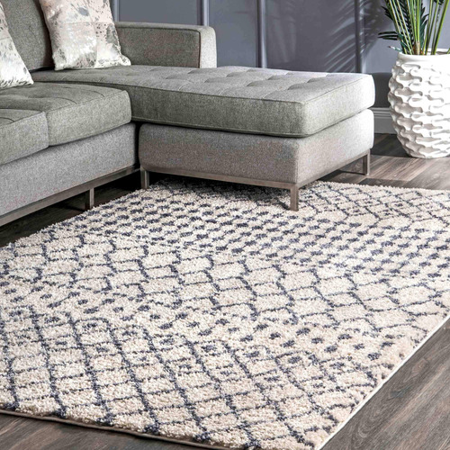 Alfombra Marroqui Nuloom Barbara Shag Area, 3 X 5, Beige