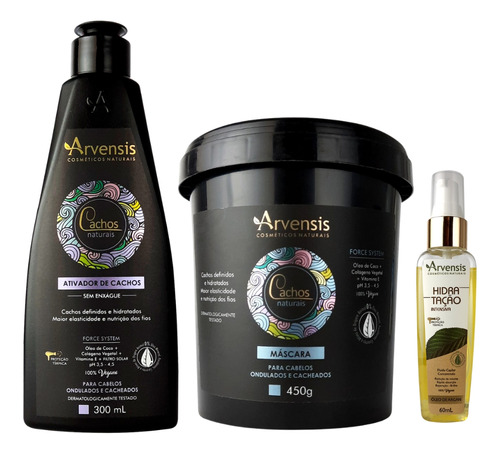 Kit Arvensis Cachos Ondulados Ativador Masc + Óleo De Argan