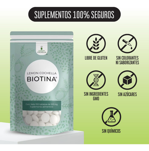 Suplemento En Tabletas Kukamonga Suplemento Biotina Lemon Cochellla En Bolsa De 1ml 100 Un Pack X 5 U
