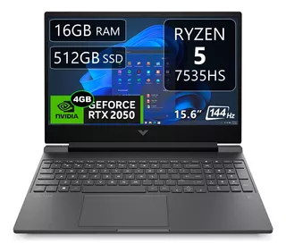 Hp Victus 15 Gaming, Ryzen 5-7535hs, 16gb, 512gb, Rtx2050 4g