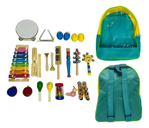 Set Kit De Instrumentos Orff Percusion Musical De 22 Piezas