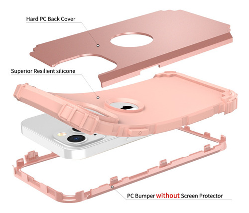 Funda Para iPhone 14/pro/14plus/14pro Max 360 Uso Rudo 3en1