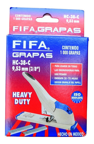 Grapa Uso Pesado Pilot Fifa 3/8 Pulgada 1000 Grapas