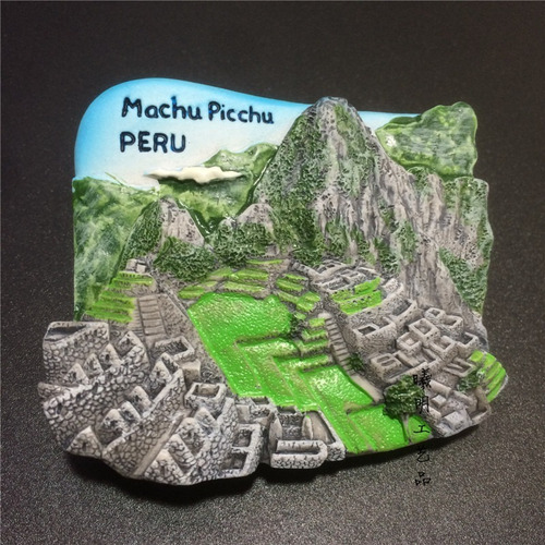 Peru Machu Picchu Ruinas Imán De Nevera Resina Recuerdo Turí