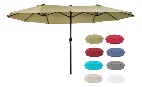 Outsunny 15ft Patio Umbrella Double-sided Outdoor Market Ext