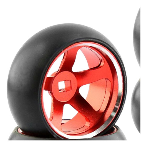 Neumático De Rueda De Coche 4x Rc Rojo 25 Mm X 11 Mm Rojo