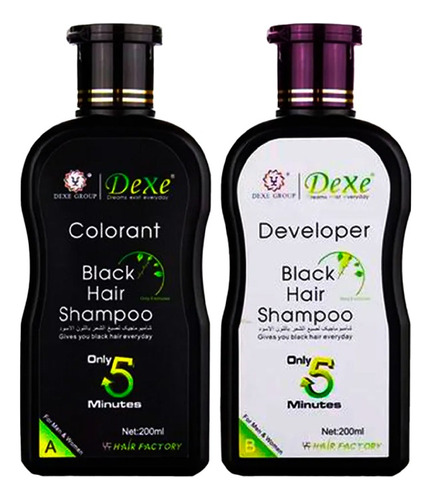 Shampoo Cubre Canas Negro 200ml Dexe