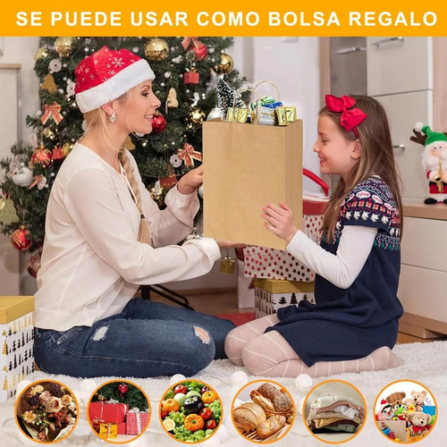 50 Bolsas De Papel Kraft Ecológicas Portátil Decorativas TIANZHI color Marrón