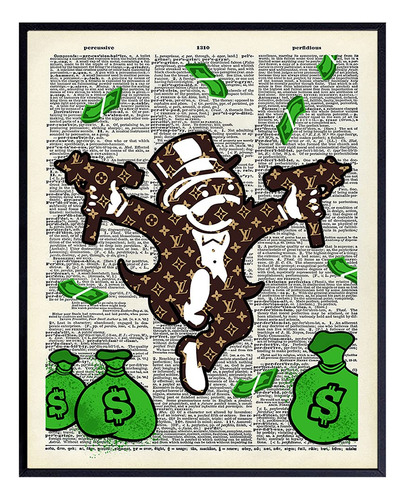 Cartel De Diseñador Lv Monopoly Man De Gran Tamaño  D...