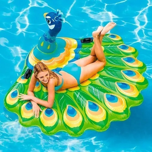 Salvavidas Inflable En Forma De Pavoreal Para Alberca