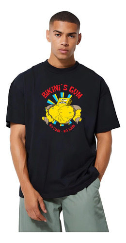 Playera Oversized 100% Algodón Bikinis Gym Bob Esponja