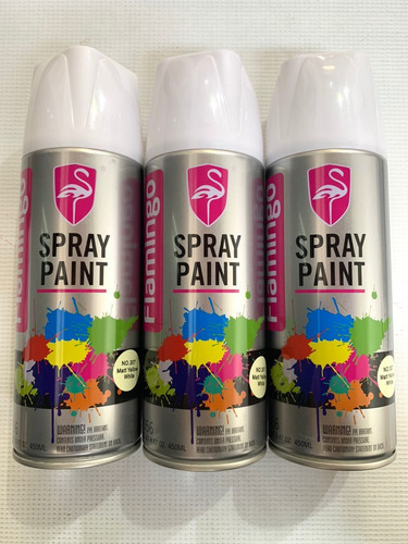 Pintura En Aerosol Flamingo Blanco Amarillo Mate F056