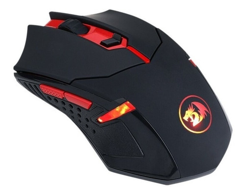 Imagen 2 de 3 de Mouse y Pad 2 en 1 Gamer Redragon M601WL-BA Negro/Rojo