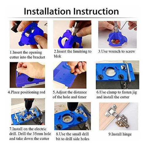 35mm Concealed Hinge Jig Kit Woodworking Tool Drill