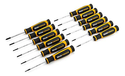 12 Pc. Phillips/slotted/torx Mini Dual Material Screwdr...