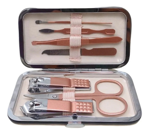 Set De Manicure Y Pedicure Kit De 7 Piezas Acero Inoxidable