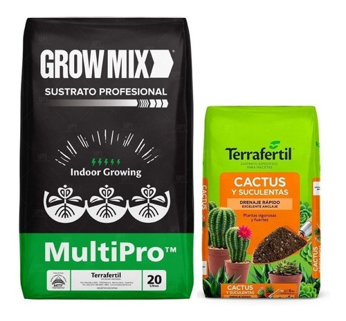 Sustrato Growmix Terrafertil Multipro 20lt Cactus 5lt Grow