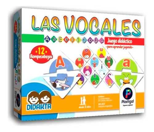 Plastigal Las Vocales Didakta Colores En Fuga Kids 612