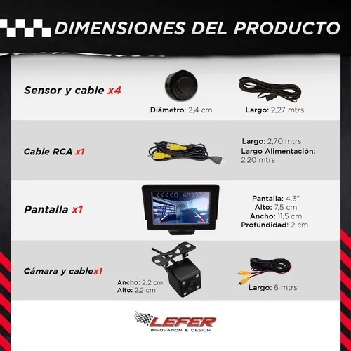 Imagen 4 de 8 de Sensor De Estacionamiento Con Cámara Trasera Y Pantalla