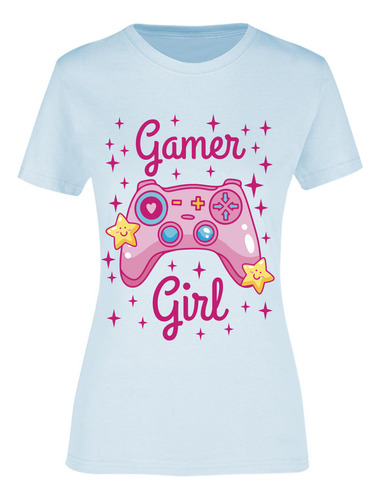 Playera Manga Corta Gamer Girl - Video Juegos - Control Rosa