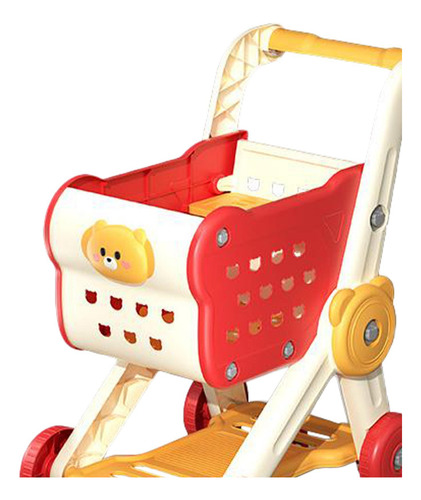 Juego De Carrito De Compras Para Niños, Mini Carrito Rojo
