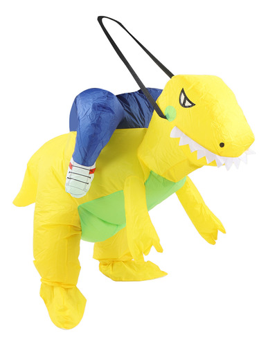 Disfraz Inflable De Dinosaurio Amarillo De Medio Cuerpo Mode