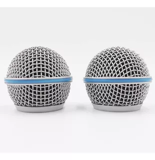 Humarh 2-pack Substituição Blue Steel Mesh Microphone Head G