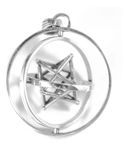 Medalla Merkaba Plata Geometria Kabbalah 4 Cm 12 Gr Art 1267