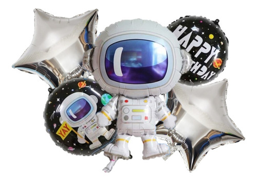 Set Globos Metálicos Cumpleaños Espacial Cotillón Activarte