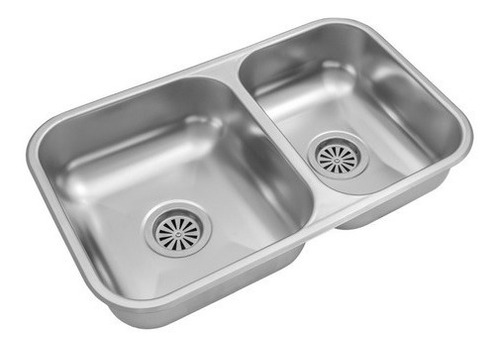 Johnson Pileta De Cocina Doble Acero 430 Rr63 64x37x15