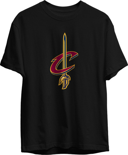 Remera Basket Nba Cleveland Cavaliers Negra Logo Espada