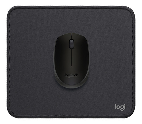 Kit Logitech Mouse Wireless M170 + Mouse Pad Studio Negro